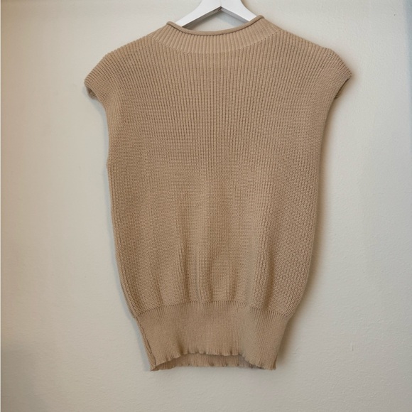 Women’s Beige/Tan Sleeveless Knit Mock Neck Sweater/Sweater Vest- Small - Picture 5 of 10
